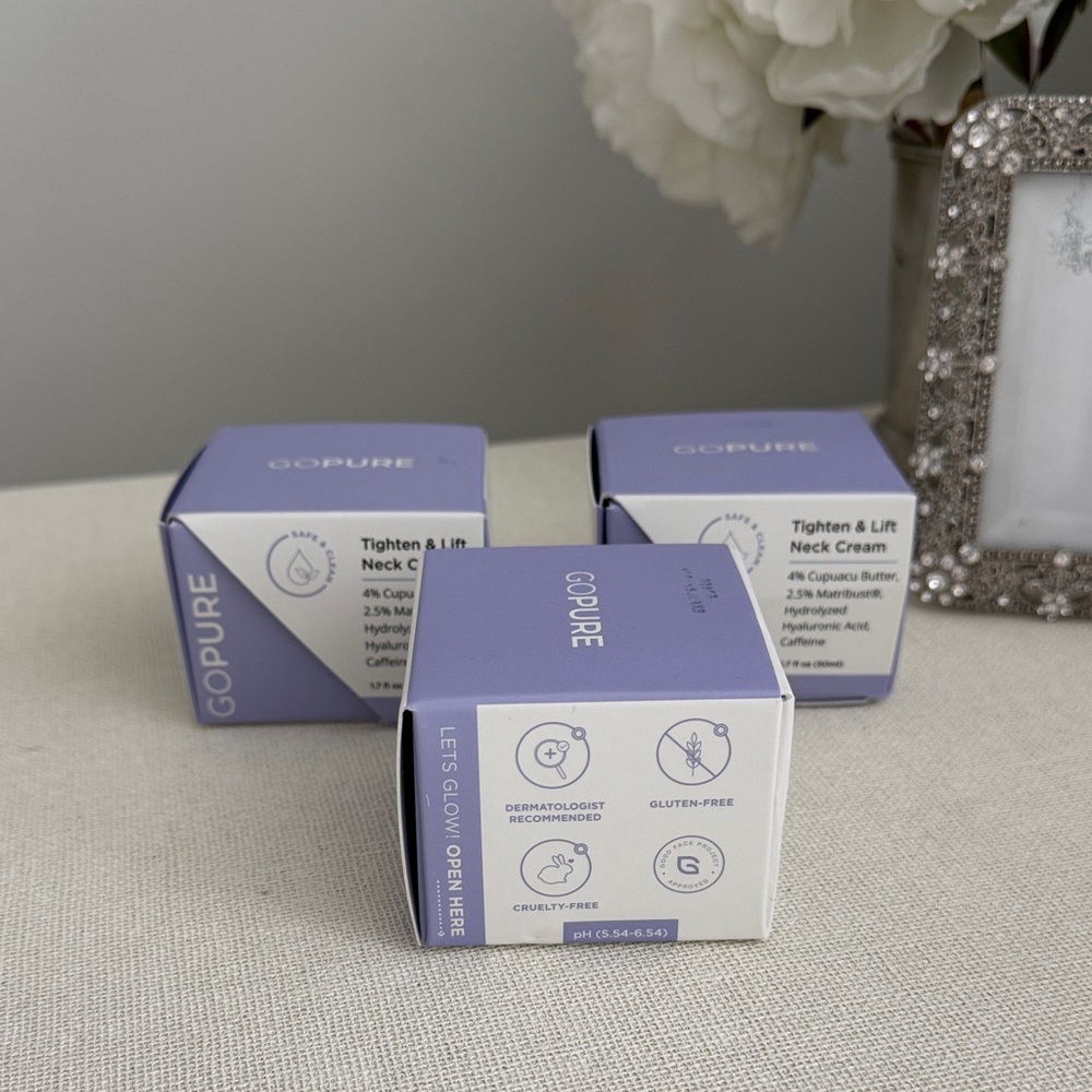 Brand New Set of 3 Go Pure - Tighten and Lift Neck Cream - Picture 4 of 12